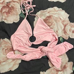 pink halter crop top
